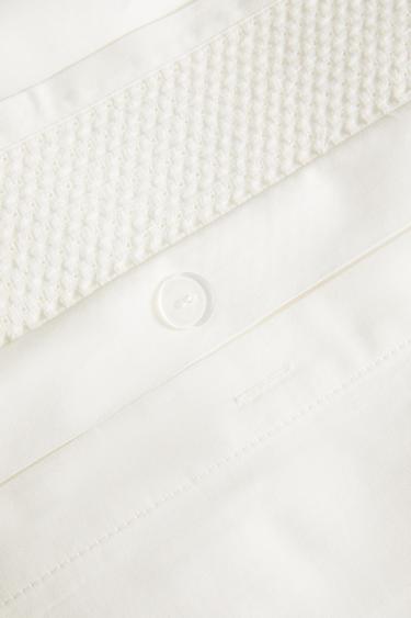 SATEEN FLAT SHEET WITH CROCHET BORDER - Oyster-white by Zara - Image 3