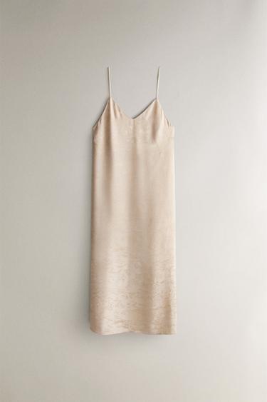 JACQUARD NIGHTDRESS - Grey / Tan by Zara - Image 0