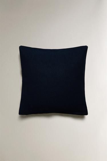 JUTE AND COTTON CUSHION COVER - Blue by Zara - Image 0