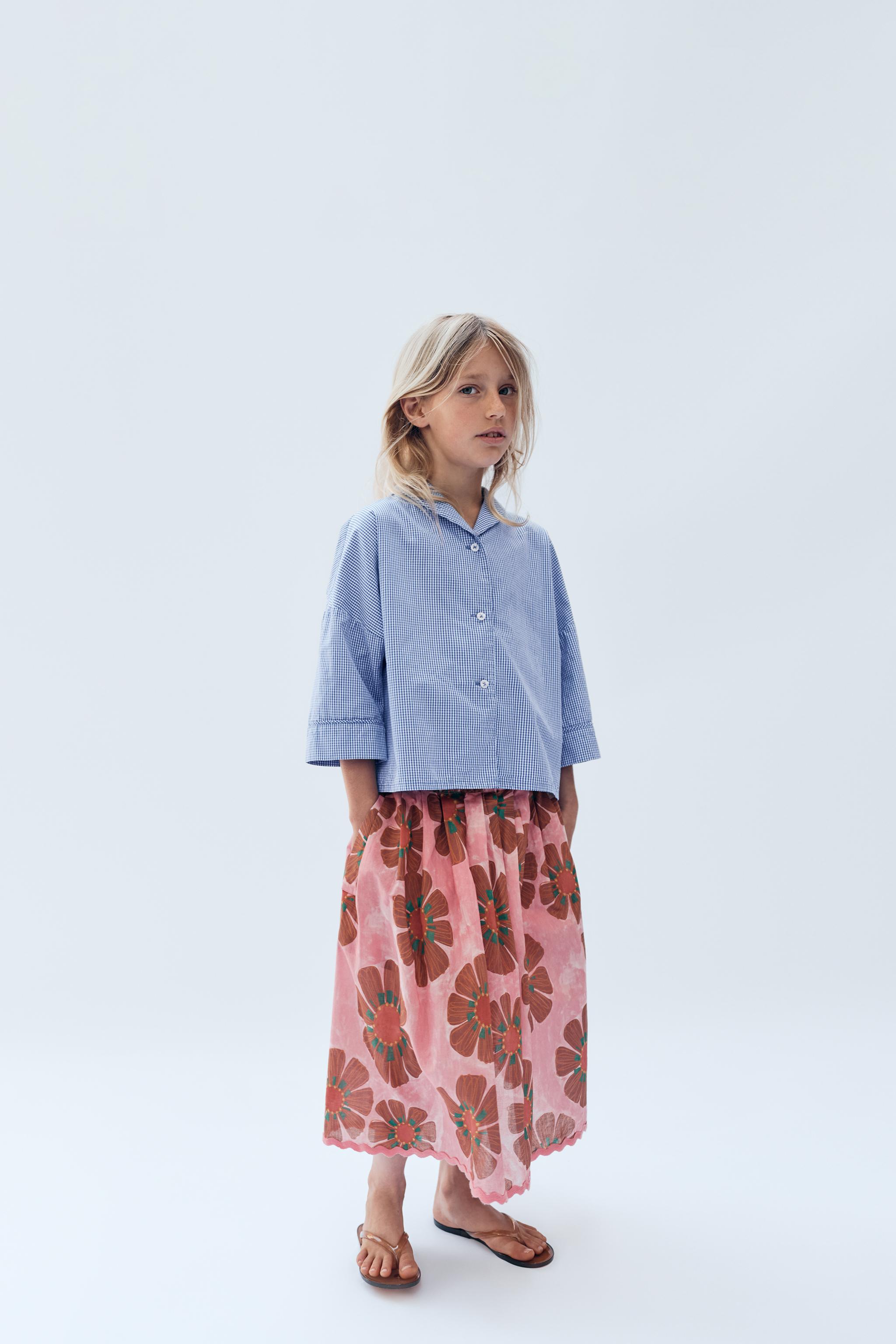 6-14 YEARS/ LIMITED EDITION FLORAL PRINT MIDI SKIRT