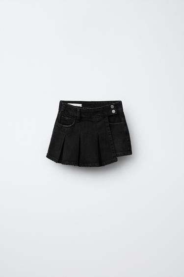 DENIM BROEKROK MET PLOOIEN - Zwart van Zara