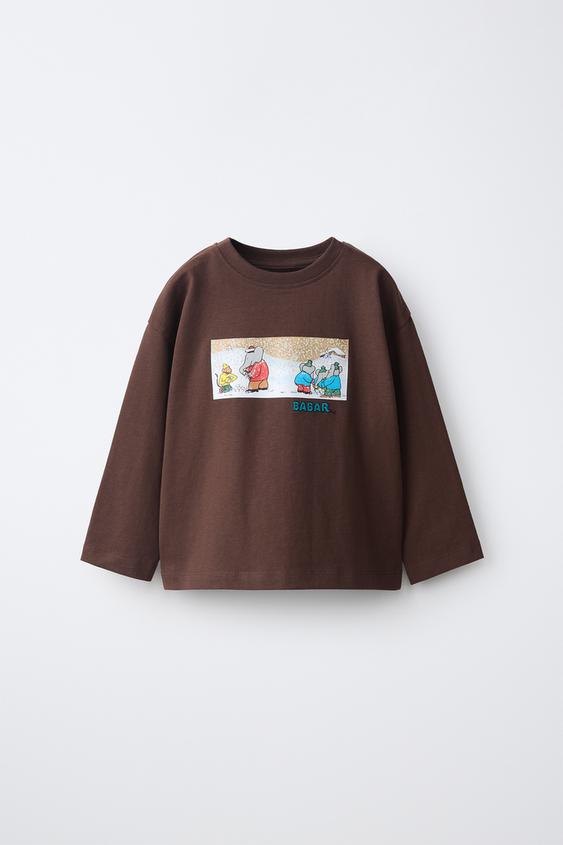 BABAR™ PRINT T-SHIRT - Brown de Zara - Imagen 0