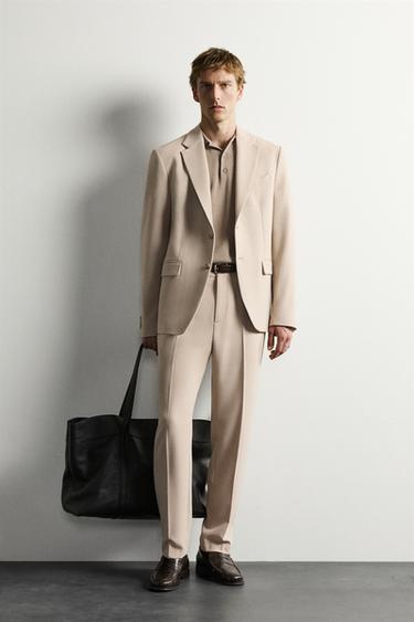 SLIM FIT SUIT BLAZER - Sand / Marl by Zara