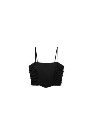 CROPPED CORSETRY-INSPIRED TOP