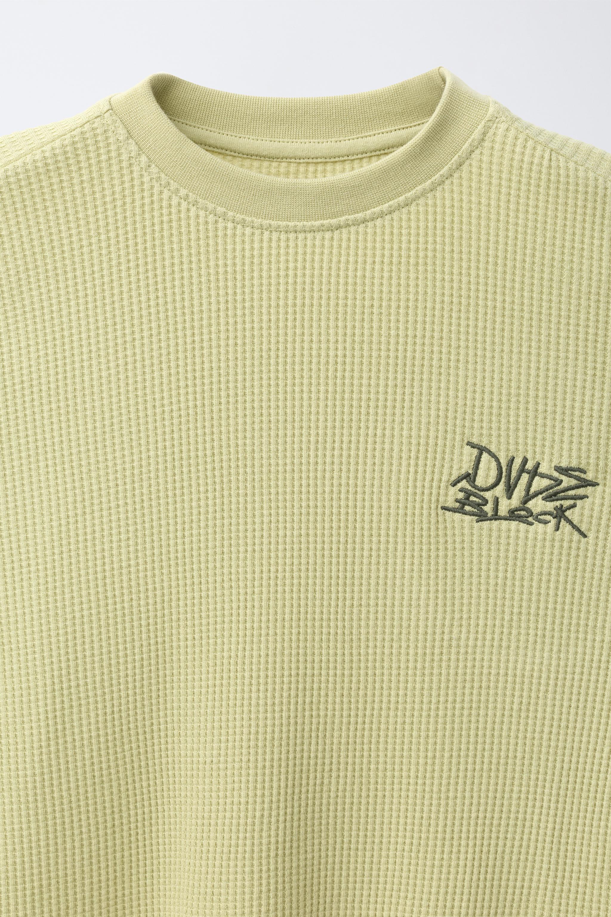 Детские футболки Zara LAYERED LONG SLEEVE WAFFLE T-SHIRT — фото 3