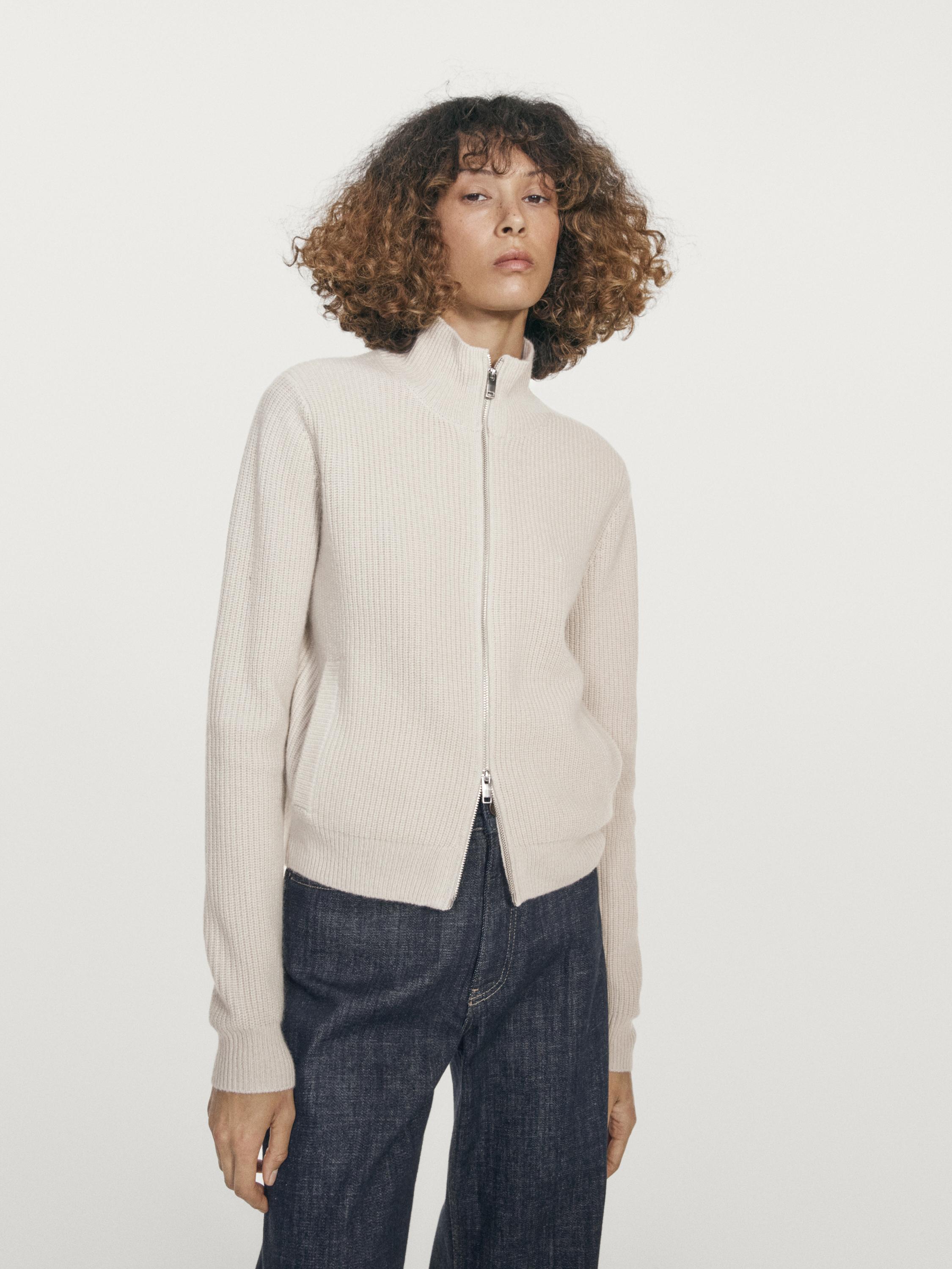 Cardigan fermeture Éclair 100 % cachemire