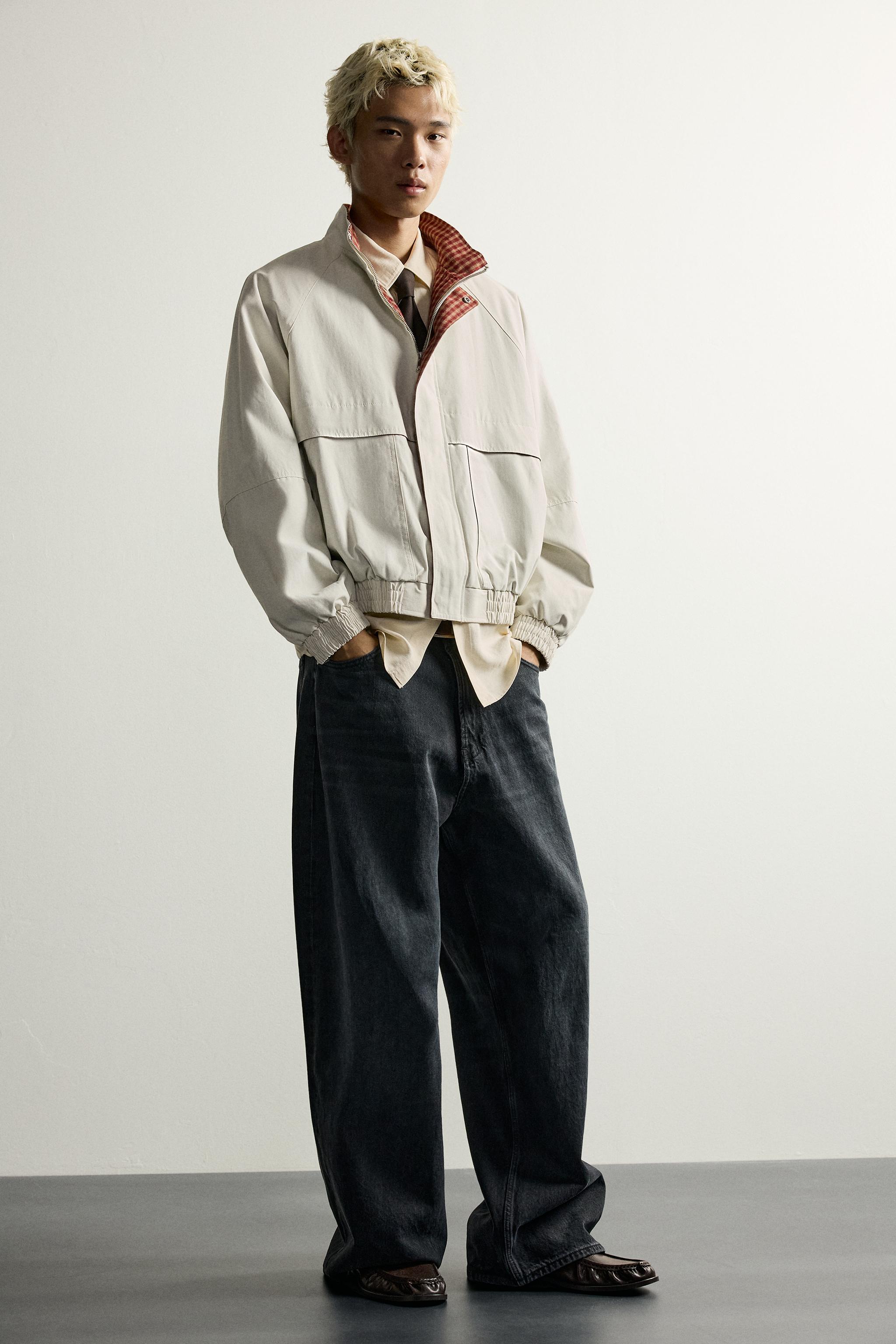 Мужские куртки Zara CONTRASTING RELAXED FIT JACKET — фото 6
