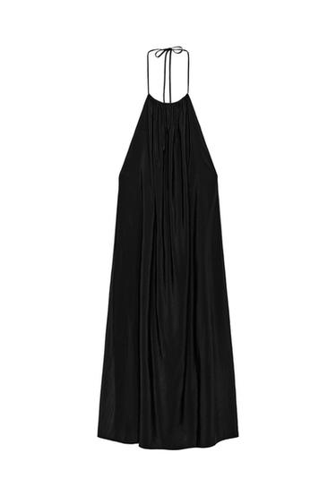 FLOWING HALTER DRESS - Black by Zara