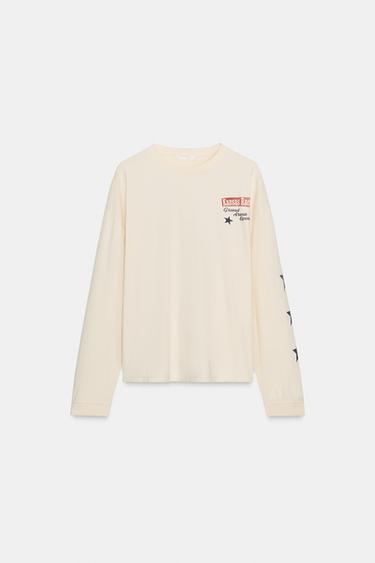 PRINTED COTTON T-SHIRT - Ecru by Zara