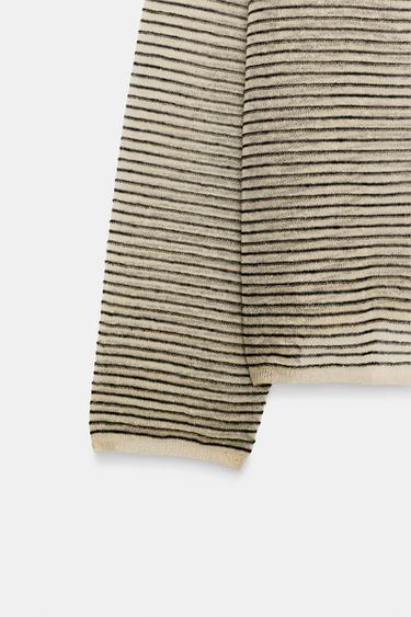 PULL EN MAILLE FINE À RAYURES - Rayures de Zara - Image 9