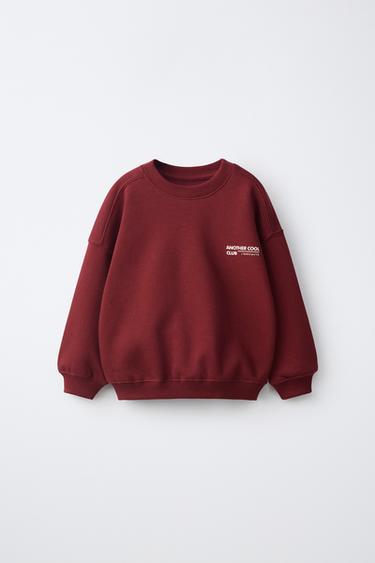スウェットシャツ&ジョガーパンツ セット テキストレディッシュZaraのスウェットシャツ&ジョガーパンツ セット テキスト - レディッシュ