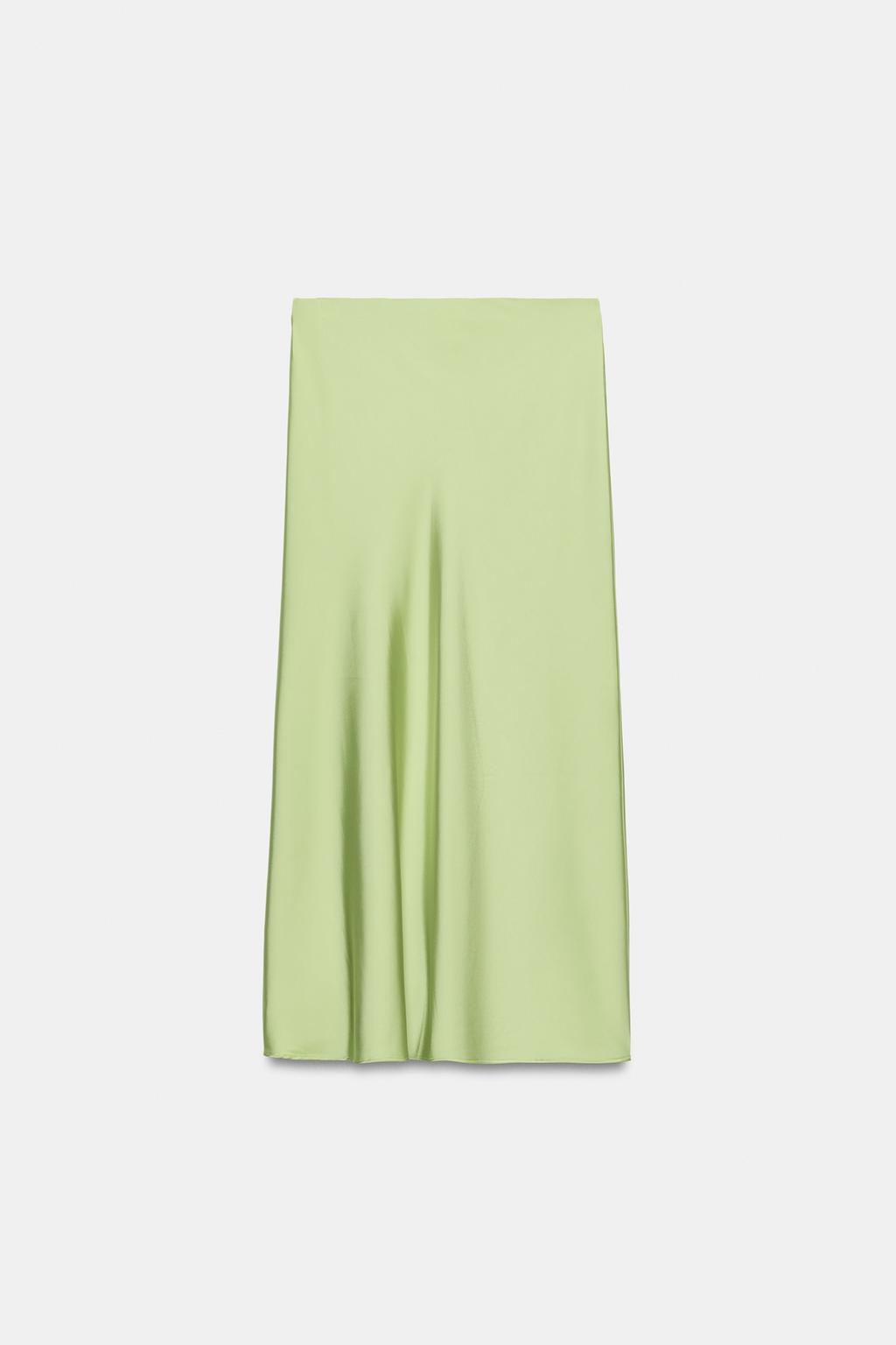 SATIN MIDI SKIRT