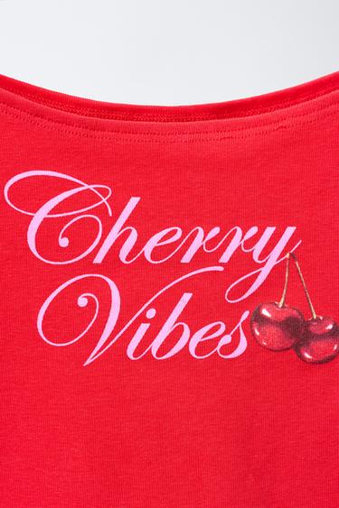 T-SHIRT IMPRIMÉ - Rouge de Zara - Image 2