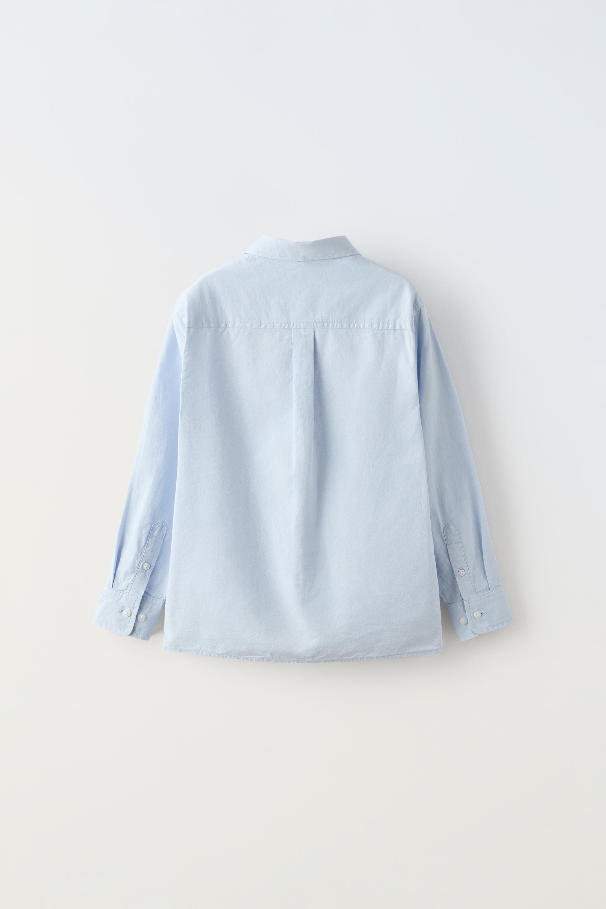 CAMICIA STRUTTURA TASCA Celeste ZARA Italia Italy