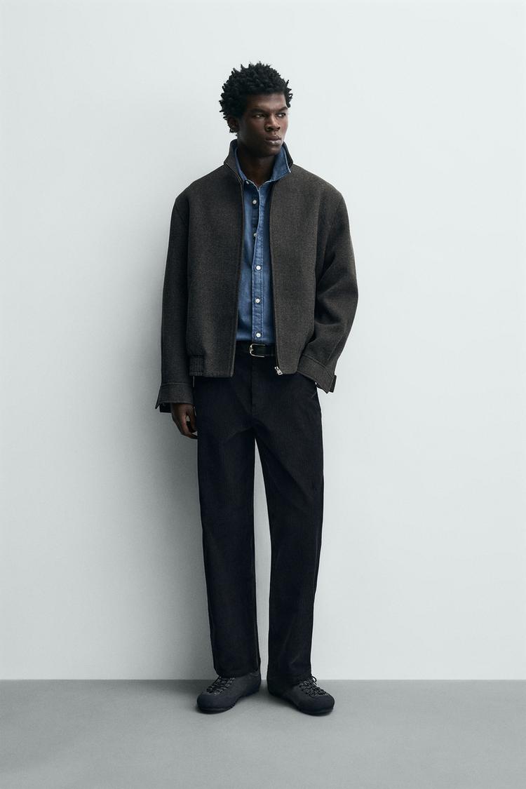 ZARA STRAIGHT-LEG CORDUROY TROUSERS