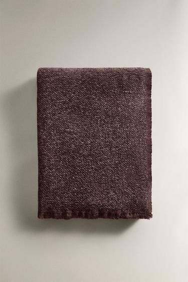 CHENILLE THROW - Brown by Zara