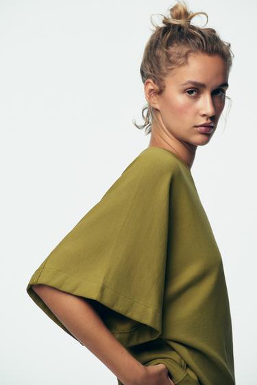 RUSTIC TROUSERS WITH BELT - Olive green by Zara - Image 3