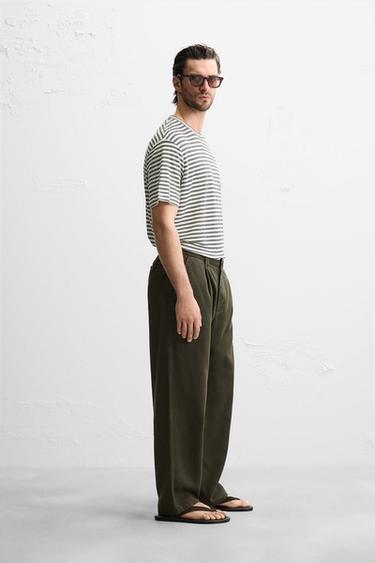 STRIPED LINEN BLEND T-SHIRT - striped by Zara - Image 3