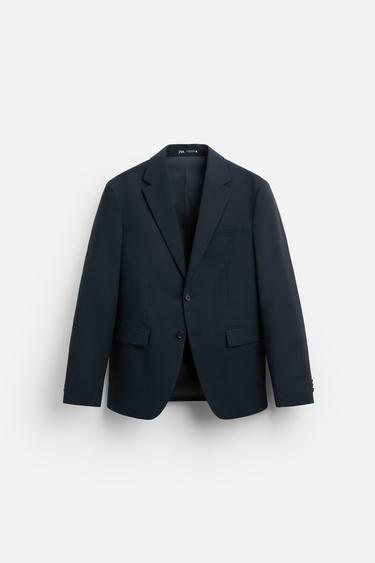 TEXTURED SUIT BLAZER - Navy blue by Zara