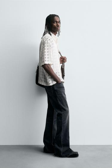 JACQUARD NEEDLE-PUNCH SHIRT - Oyster-white by Zara - Image 3