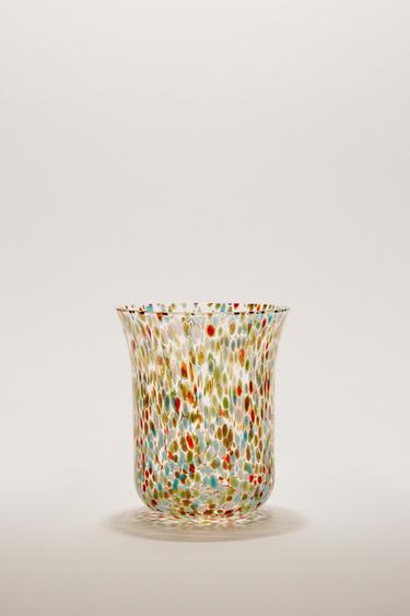 TYKBUNDET GLAS I FLERFARVET GLAS - blågrøn fra Zara