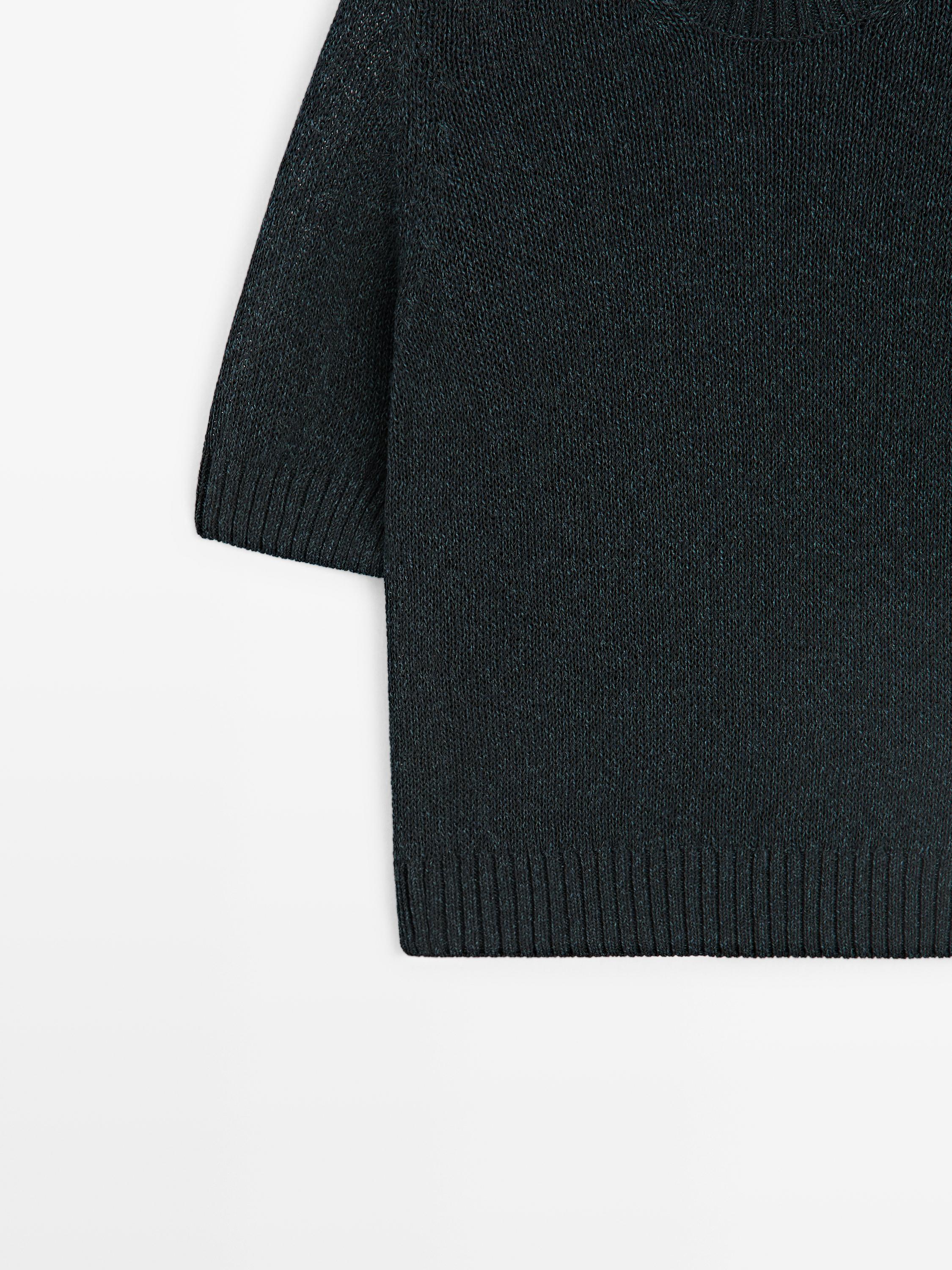 Pull en maille manches courtes