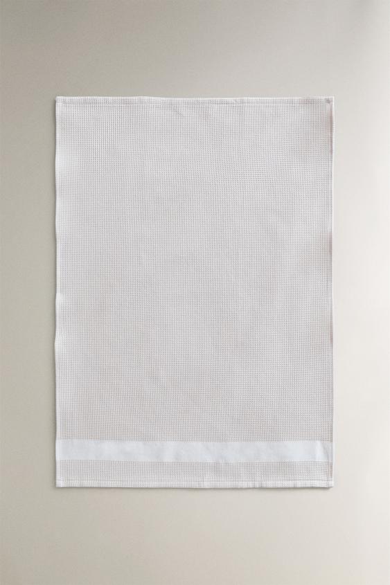 LOT TORCHONS CUISINE WAFFLE (LOT DE 2) - Blanc de Zara - Image 0