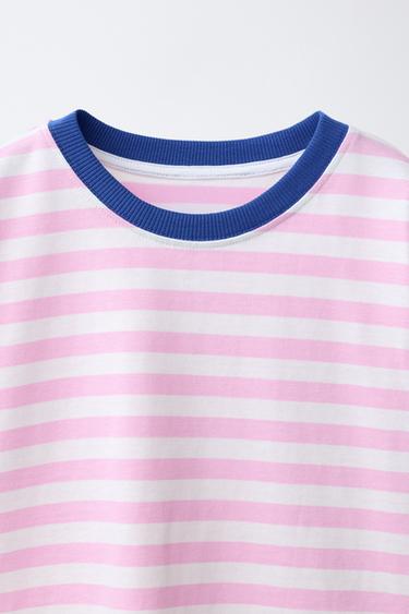 T-SHIRT EPAIS RAYURES - Rose / Blanc de Zara - Image 2