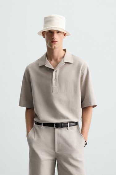 RELAXED FIT POLO SHIRT - Mid-grey by Zara