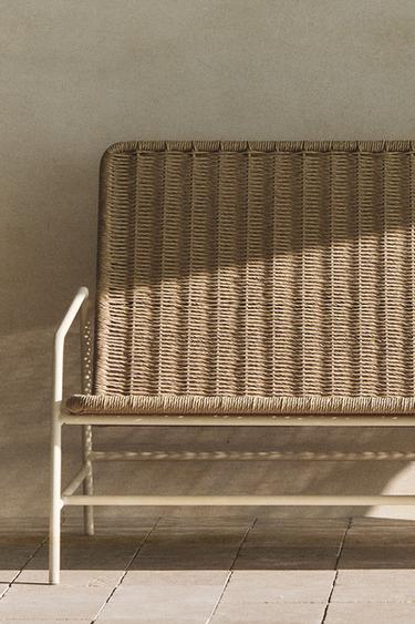 WOVEN OUTDOOR BENCH - brown/white by Zara - Image 5
