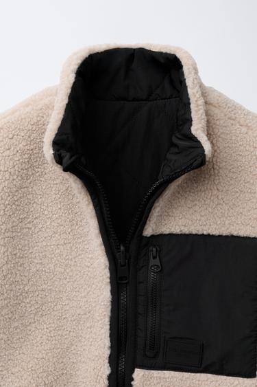 REVERSIBLE FAUX SHEARLING WAISTCOAT - Ecru by Zara - Image 5