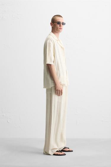 PANTALON STRUCTURE OUVERTE - Écru de Zara - Image 3