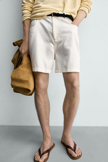 SHORT RELAXED FIT EN LYOCELL MÉLANGÉ - Blanc de Zara - Image 6