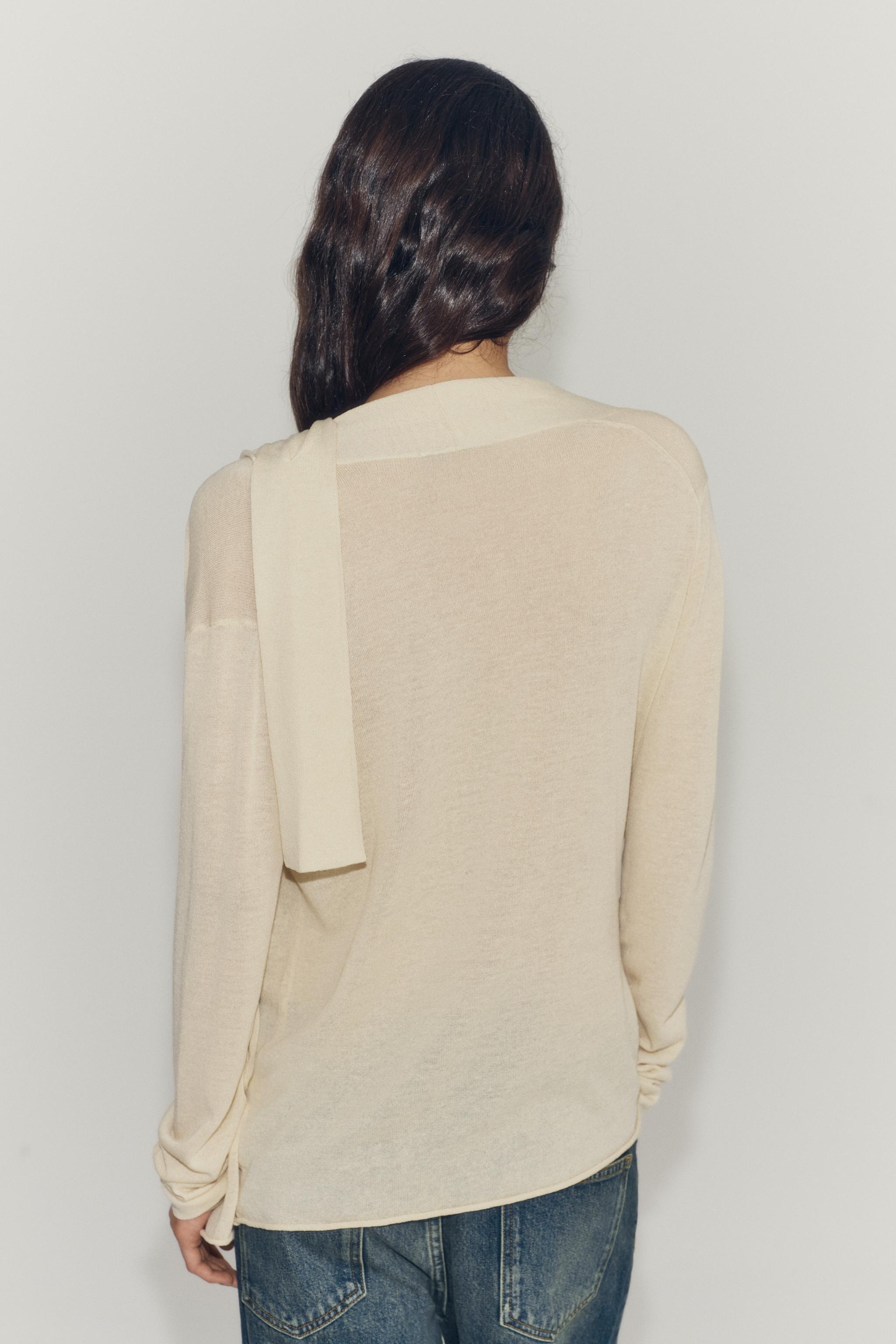 Женские куртки Zara FINE KNIT FLOWY JACKET — фото 3