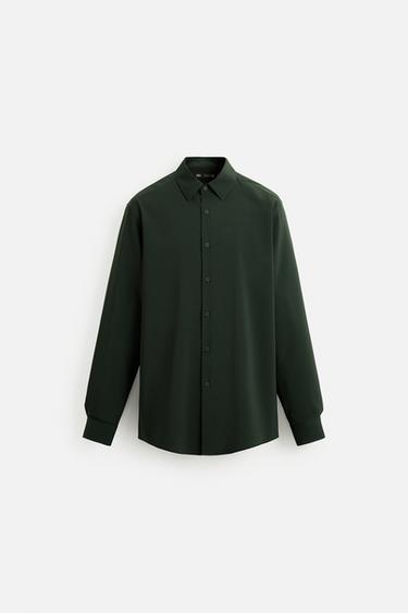 CAMISA SLIM FIT - Verde de Zara
