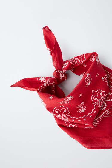 Zara PRINTED BANDANA - Red