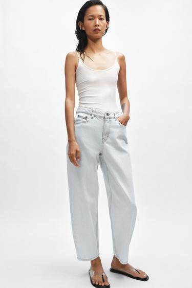 JEANS ZW COLLECTION TAPERED TIRO MEDIO - Azul claro de Zara