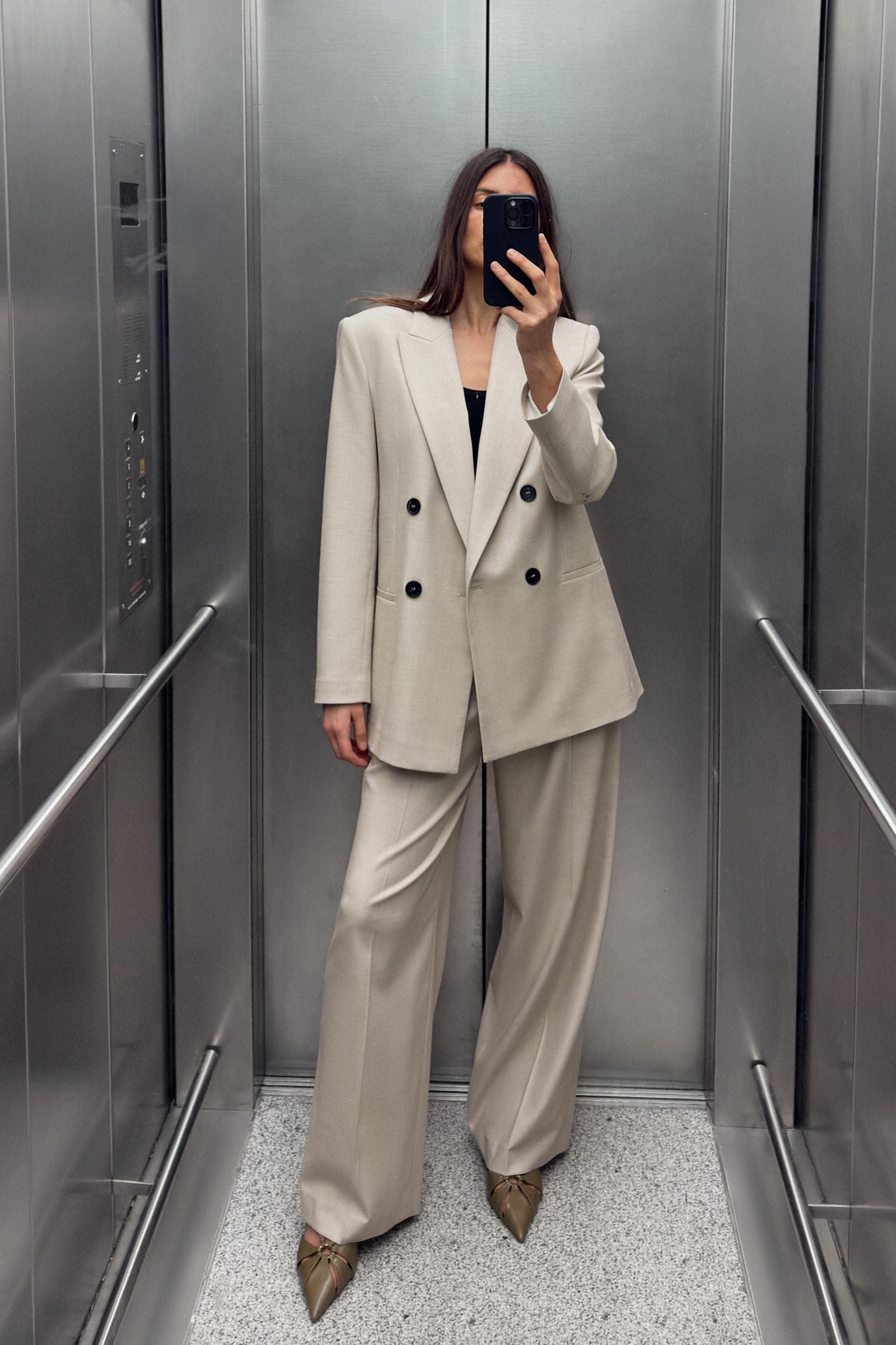 WIDE LEG PANTS WITH DARTS - Light beige | ZARA United States WIDE LEG PANTS WITH DARTS - Light beige | ZARA United States