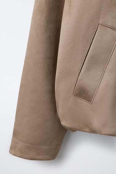 FAUX SUEDE BALLOON JACKET - Sand by Zara - Image 4