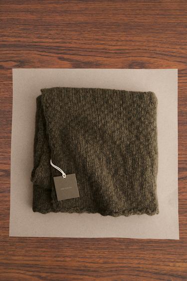 Zara ZARA TIMELESS - WOOL BLANKET - Dark khaki - Image 0