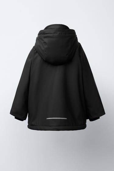 VESTE DÉPERLANTE ENDUITE SHEARLING - Noir de Zara - Image 3