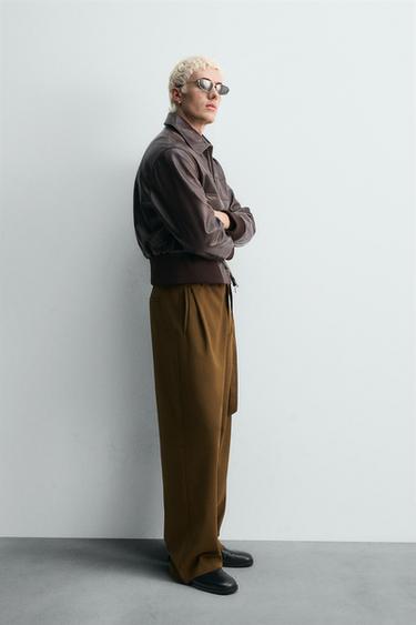 RELAXED FIT TROUSERS WITH BELT - Oil by Zara - Image 3