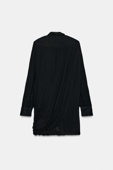 ROBE COURTE DRAPÉE ZW COLLECTION - Noir de Zara - Image 3