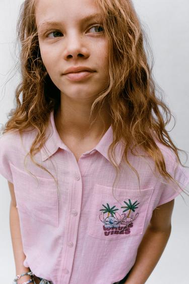 Zara LILO & STITCH © DISNEY TIE SHIRT - Pink