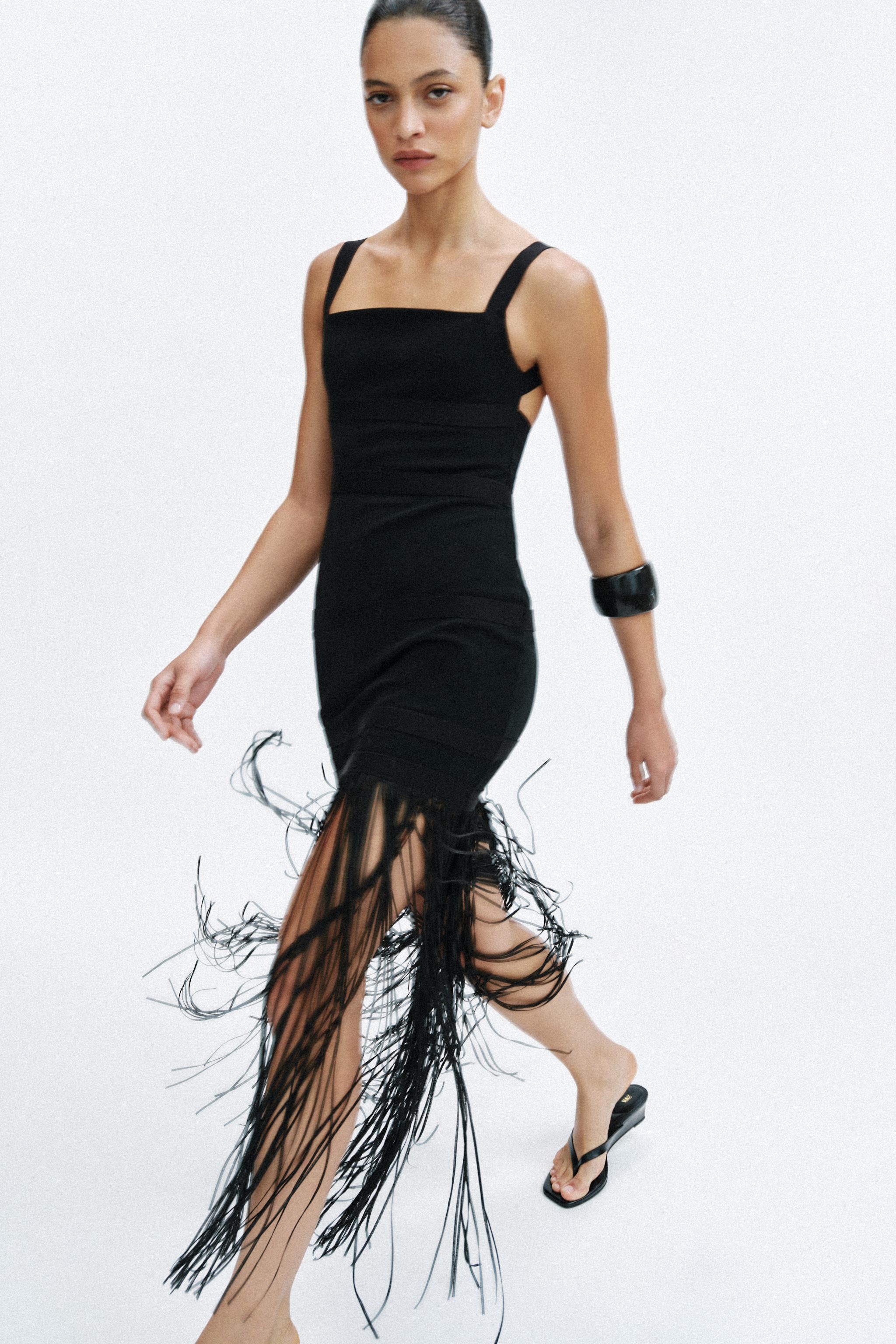 LONG FRINGED DRESS