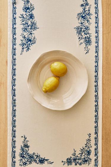 ΤΡΑΒΕΡΣΕΣ ΣΑΤΕΝ ΜΕ ΣΧΕΔΙΟ - Μπλε του Zara - Εικόνα 0