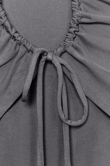 TOP FLUIDE OUVERT AU DOS - Gris bleu de Zara - Image 5