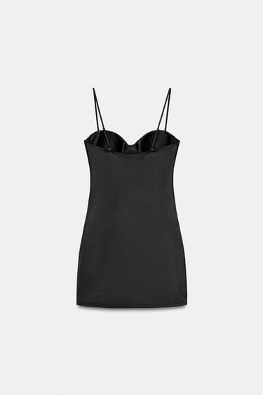 SHORT POLYAMIDE BLEND DRESS - Black by Zara - Image 5