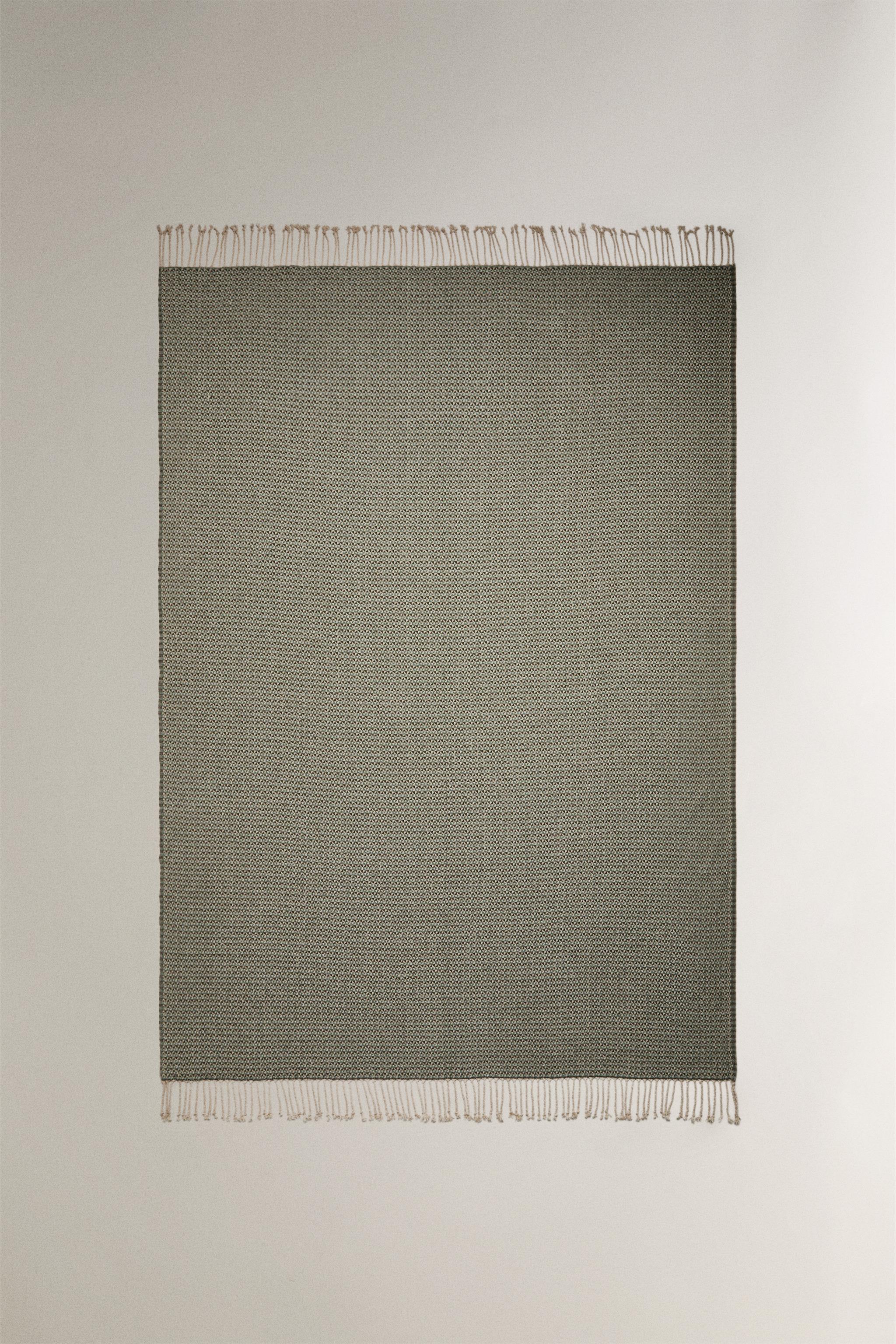 GEOMETRIC CHENILLE BLANKET — Green