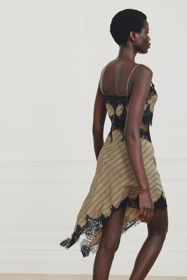 ROBE STYLE LINGERIE AJOURÉE ZW COLLECTION - Vison de Zara - Image 4